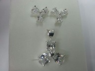 Juego de Aros y Dije con Zircones