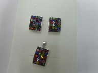 Juego de Aros y Dije con cristales Swarovski